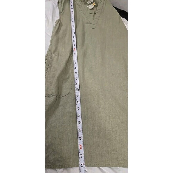 C&C California 100% Linen Dress Pockets Olive Green Women’s Size S - Picture 8 of 8